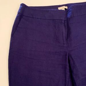 Ann Taylor LOFT Purple Julie Fit Linen Wide Leg 12